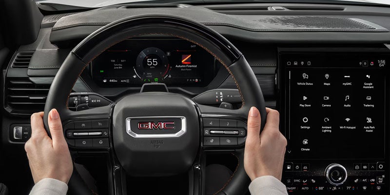 GMC SUV driving and interior