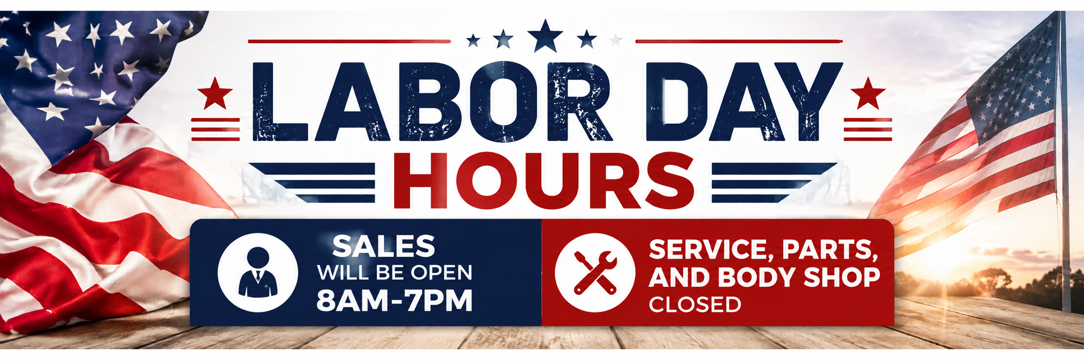 Sales is open this labor day, service is closed