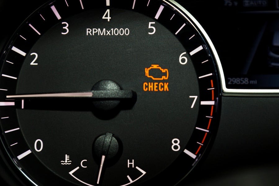 Check Engine Light on a dashboard